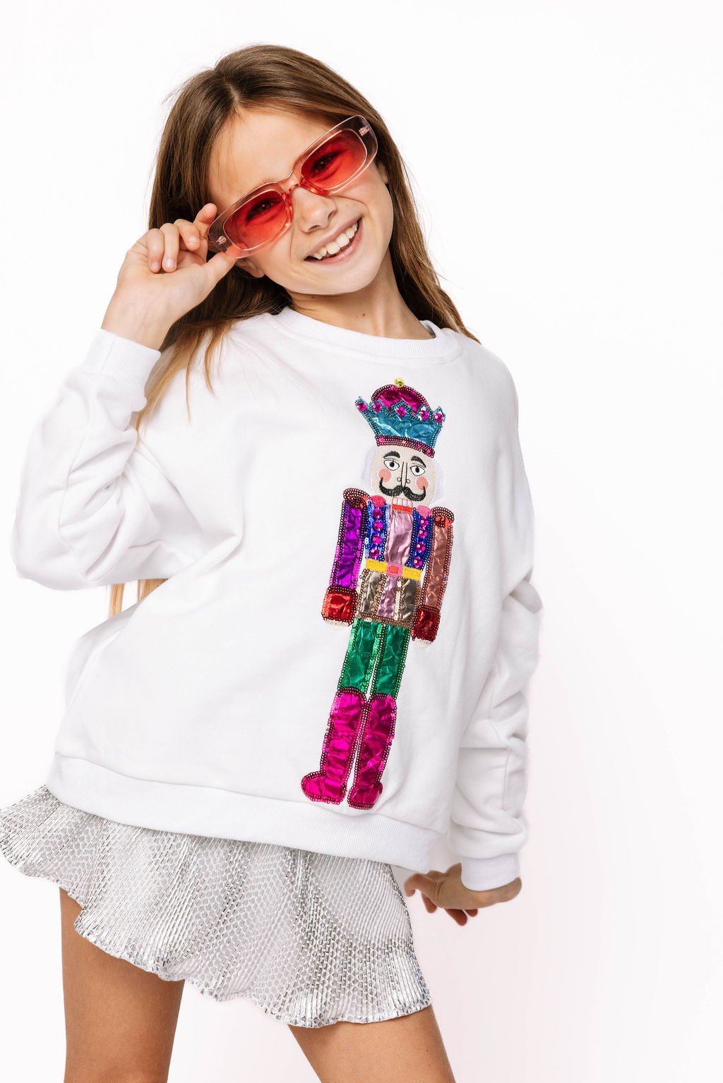 Kids White Nutcracker Sweatshirt