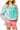 Kids Aqua & Pink Colorblock QOS Logo Card Sweatshirt