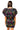 Sample Black Neon Hibiscus Outline Button Down Ruffle Sleeve Dress