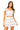 Sample White Multi Beaded Palm Trees Cotton Tie Sleeve Tank & Pleated Skirt Set
