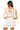 Sample White Multi Beaded Palm Trees Cotton Tie Sleeve Tank & Pleated Skirt Set