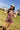Pink Plaid Scattered Golf Icon Cotton Collar Dress