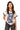 Sample White & Navy Pickleball Queen Card Trim Tee