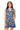 Sample Navy & White Striped Multi Vintage Tennis Racquets Frill Collar Tank Dress