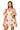 Sample Pale Orange Multi Caviar Cans Ruffle Sleeve Button Down Dress