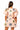 Sample Pale Orange Multi Caviar Cans Ruffle Sleeve Button Down Dress