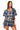 Sample Dusty Blue Multi Plaid Tennis Racquet & Balls Tie Front Top & Short Set