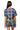 Sample Dusty Blue Multi Plaid Tennis Racquet & Balls Tie Front Top & Short Set
