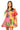Colorblock Cotton Palm Leaf Short Sleeve Dress