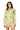 Green Striped Travel Icon Button Up Long Sleeve Top