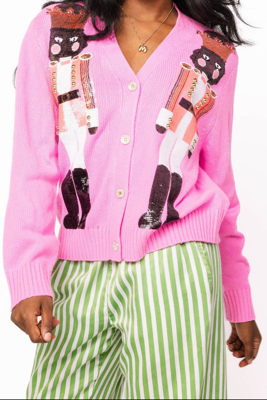 Kids Pink Nutcracker Cardigan
