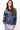 Denim NYE Icon Button Up Top With Black Velvet Collar
