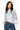 Sample Light Blue Multi Rhinestone Long Sleeve Feather Top