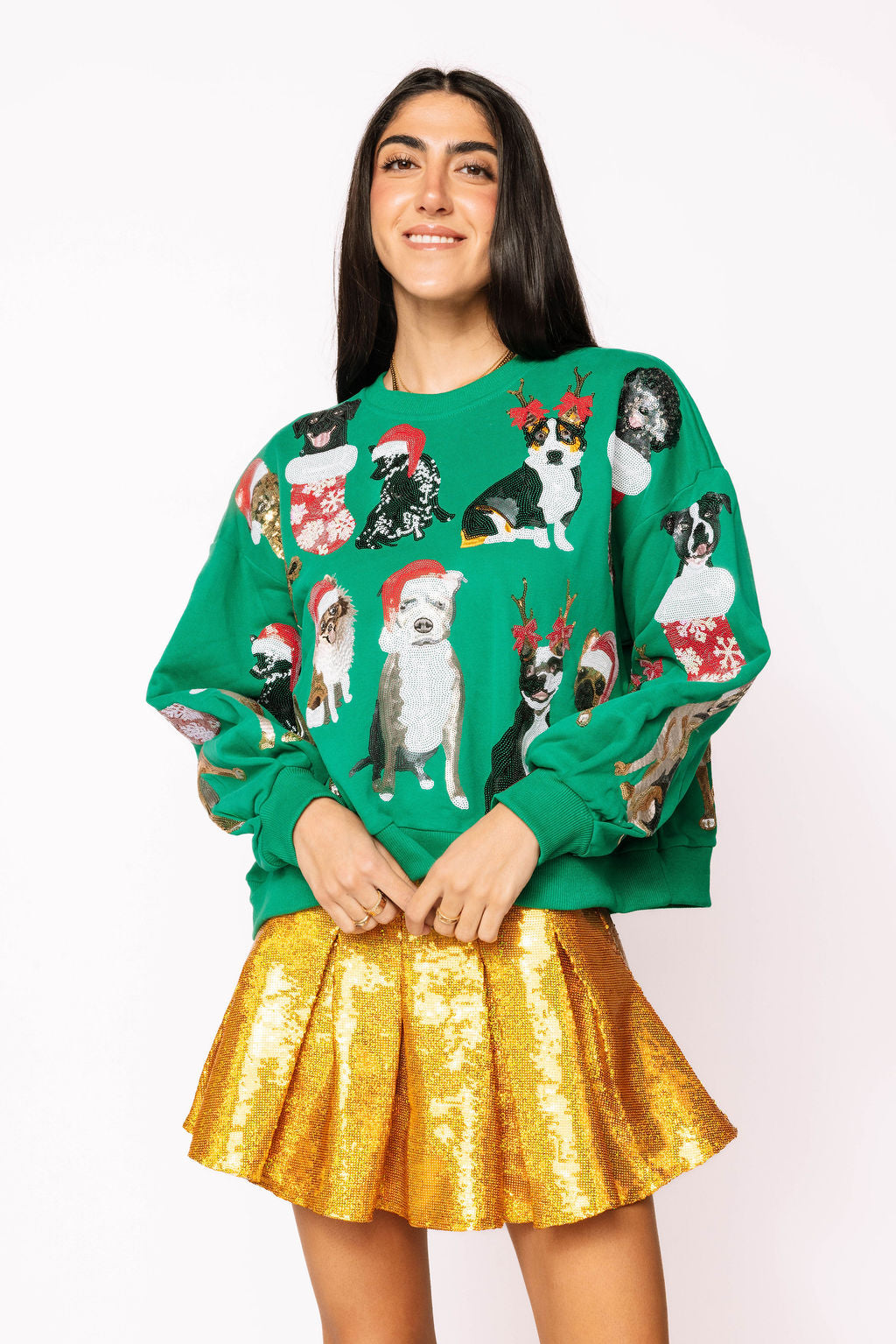 Green Christmas Puppies Sweatshirt