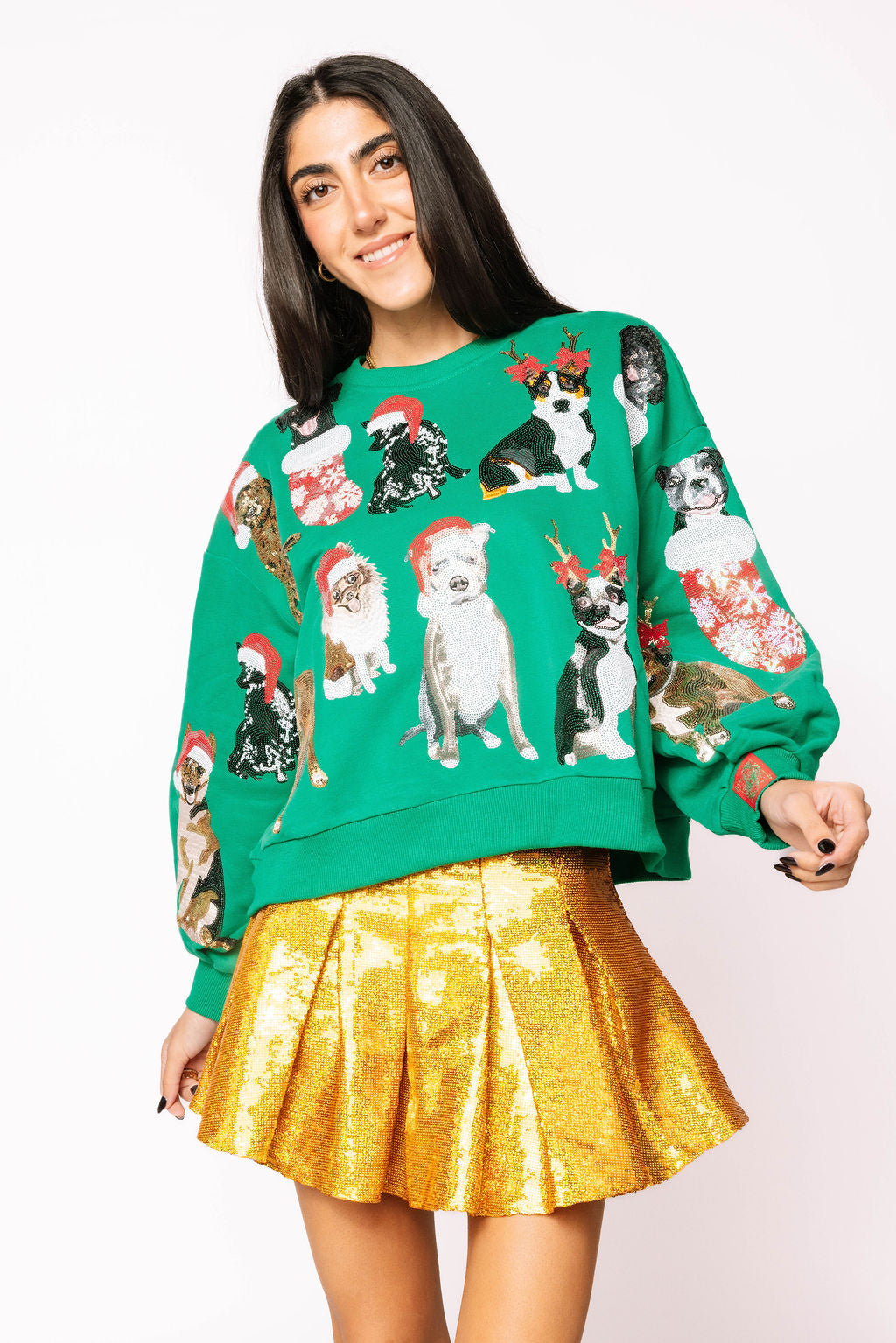 Green Christmas Puppies Sweatshirt