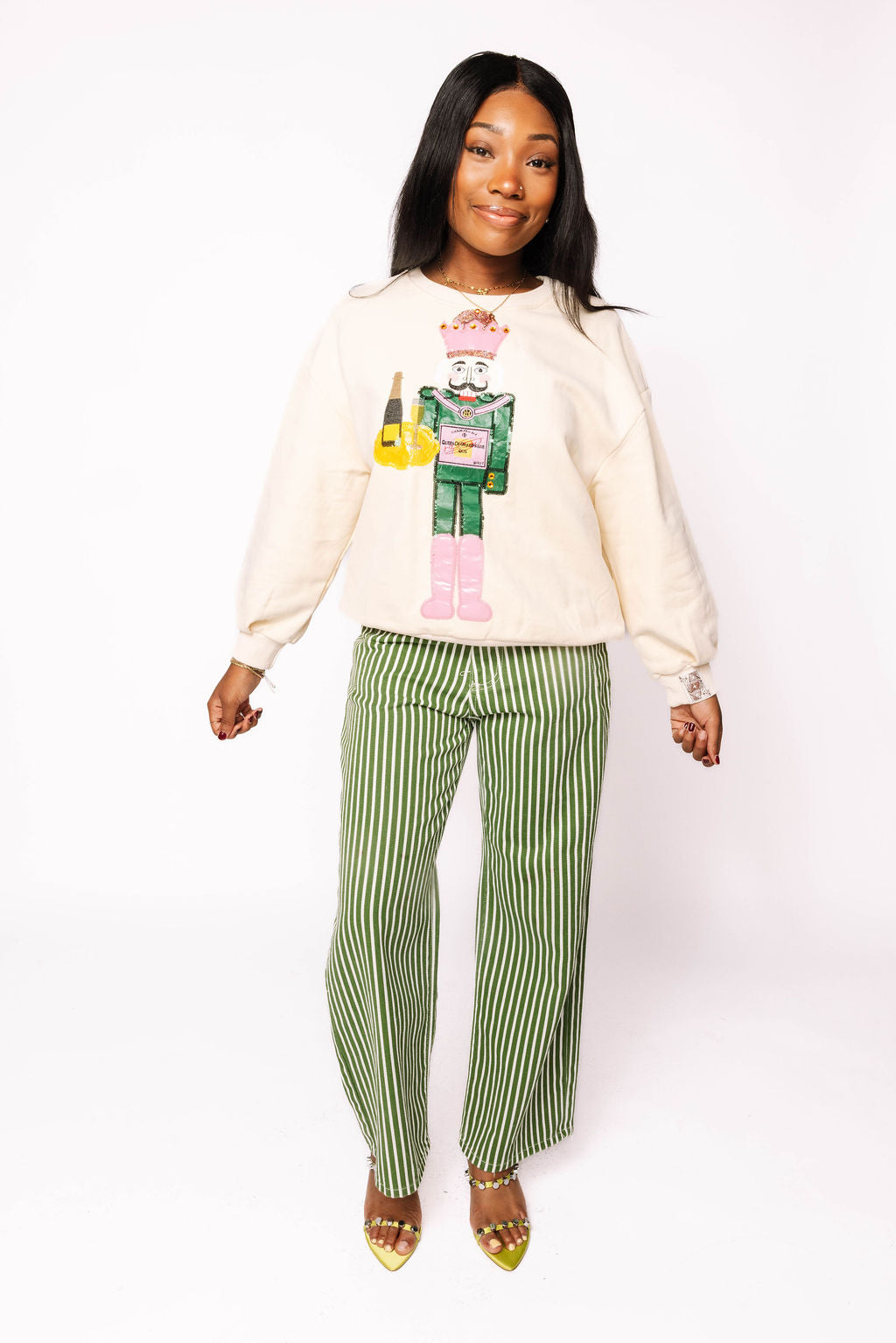 Beige Champagne Nutcracker Server Sweatshirt