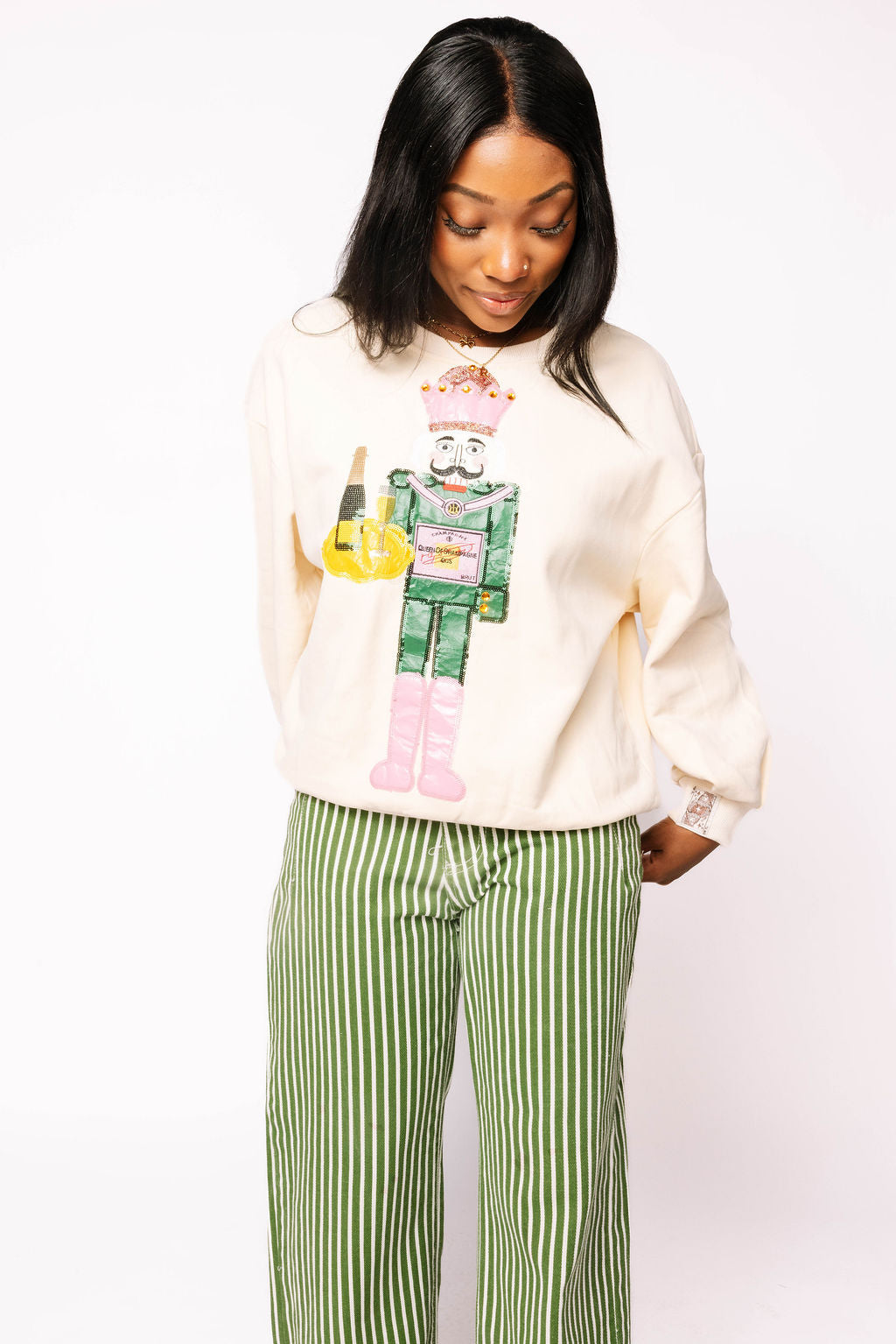Beige Champagne Nutcracker Server Sweatshirt