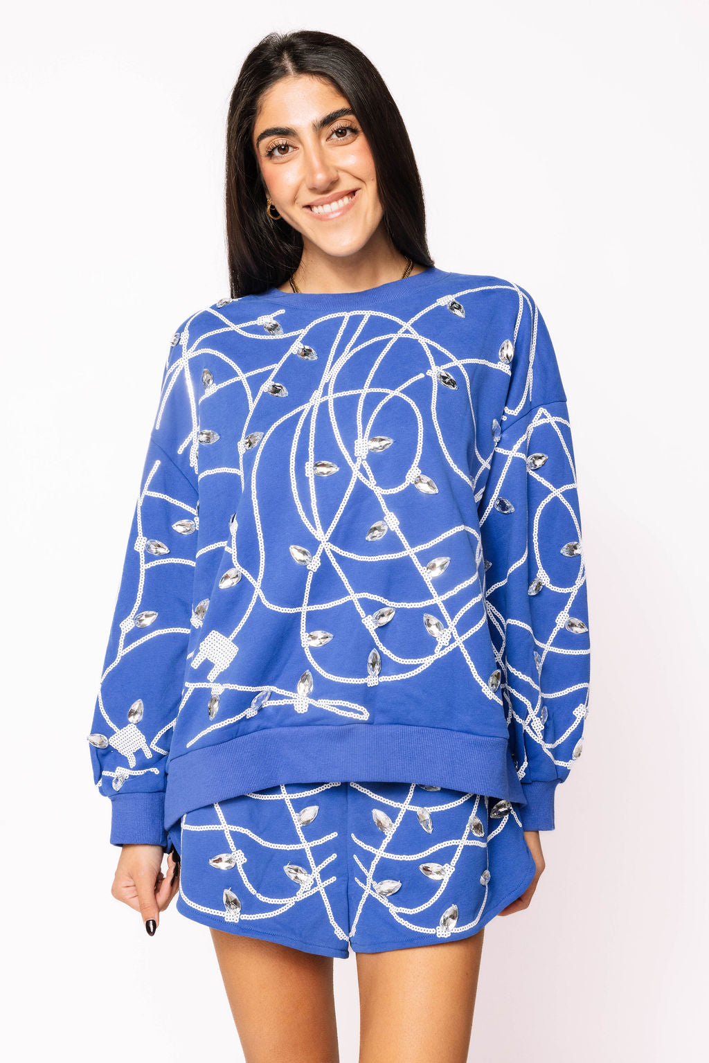 SAMPLE- Royal Jeweled Light Sweatshirt Set