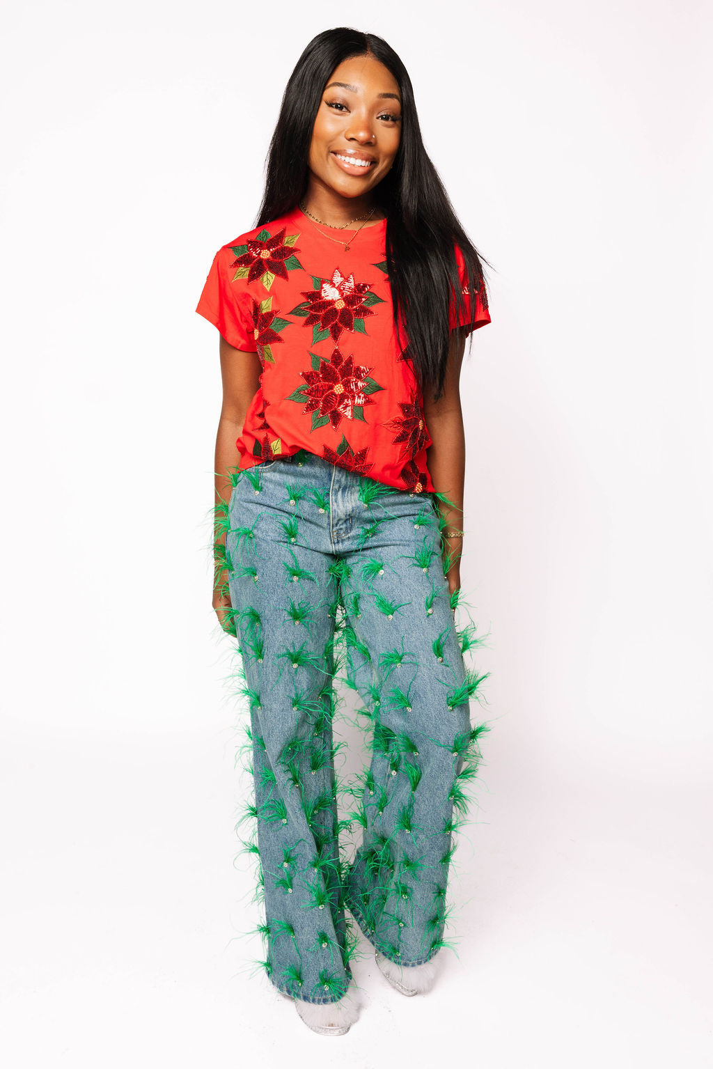 Red Poinsettia Tee