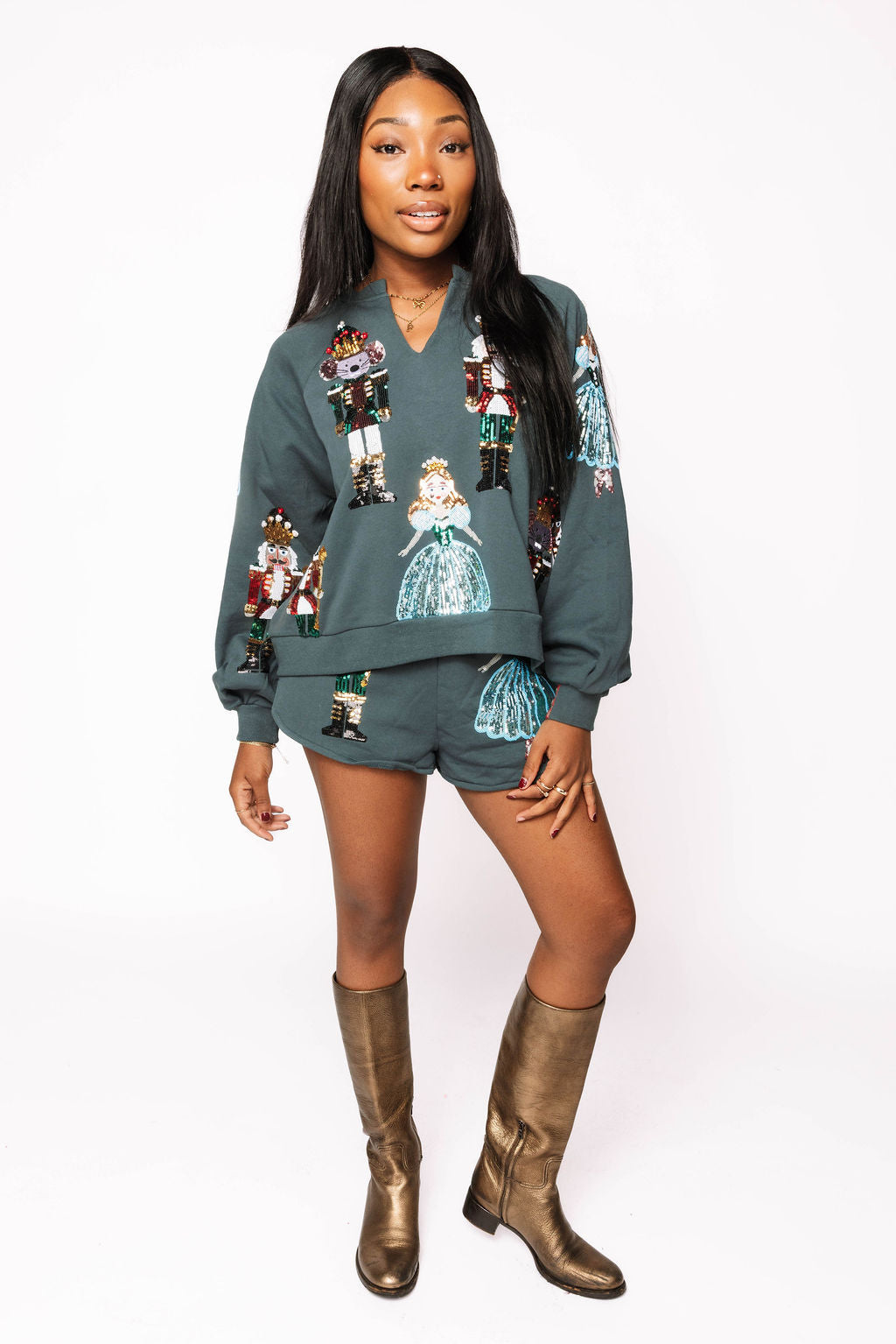Dark Teal Nutcracker Ballet Sweatshirt