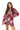 Pink Plaid Poinsettia Button Up Long Sleeve Dress