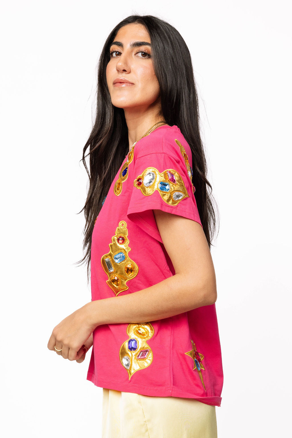 Hot Pink Multi Diamond Ornament Tee