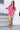 Hot Pink Stripe Sequin Flower Cotton Short