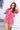 Hot Pink Stripe Sequin Flower Cotton Short