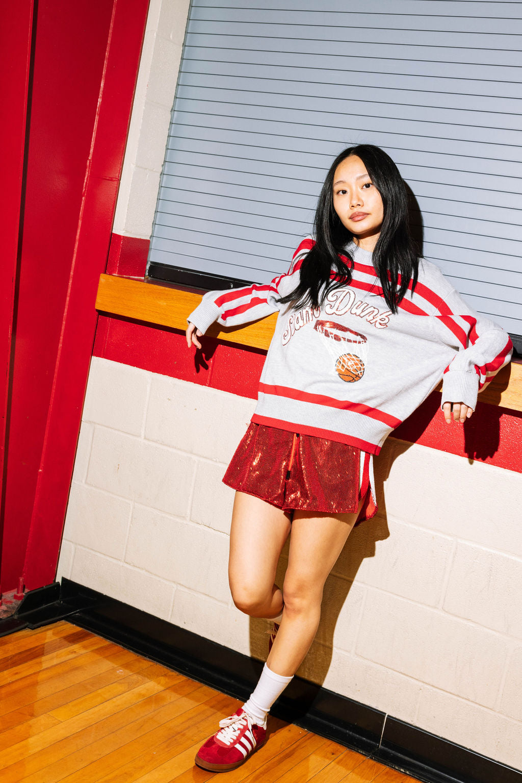 Grey & Red Slam Dunk Sweater