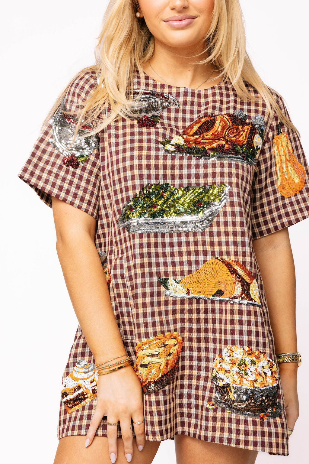 Maroon Queen of Turkey Short Sleeve Dress