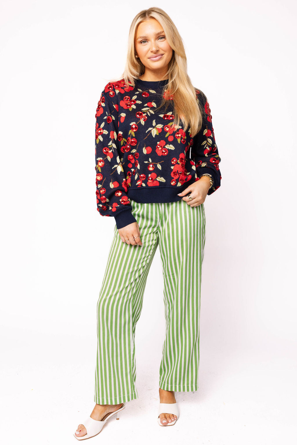 Navy Cranberries Sweater