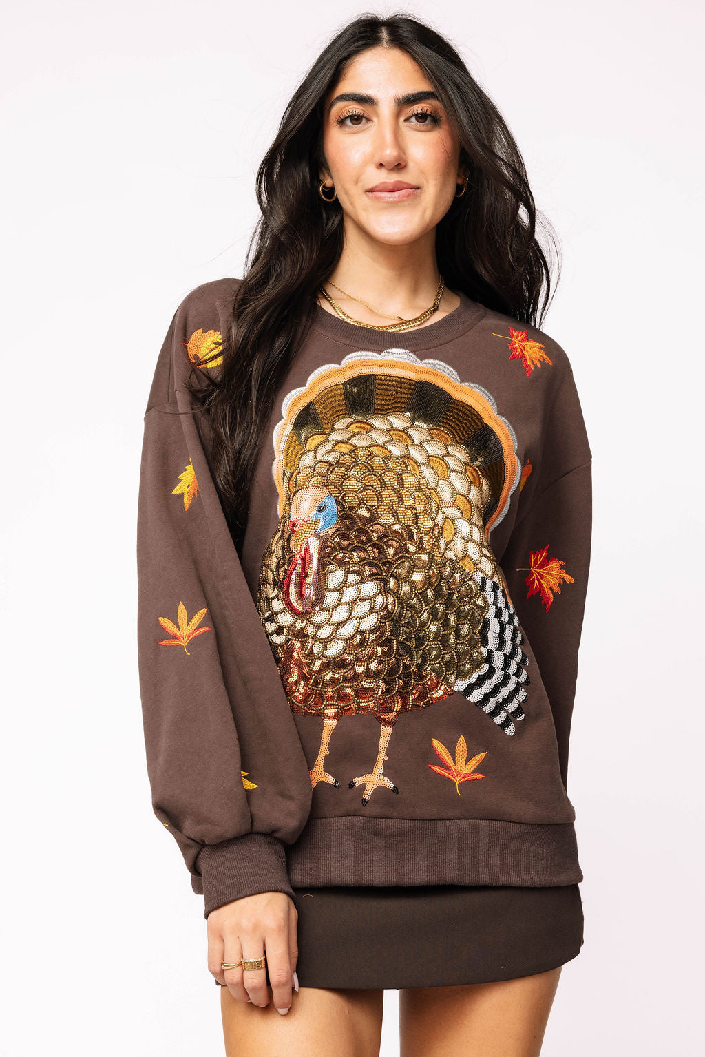 Brown Big Turkey & Leaves Sweatshirt