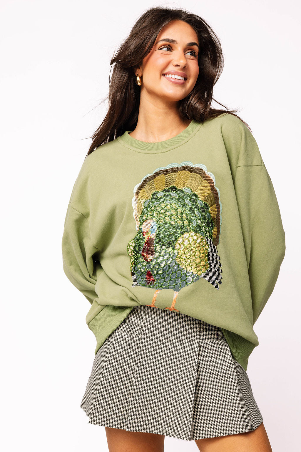 Olive Green Big Turkey Sweatshirt