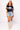 SAMPLE - Navy & Powder Blue Full Sequin Football Striped SS Sweater