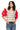 Sample Ivory & Black Polka Dot Red feather Sleeve Peplum Top