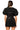 Sample Black Multi Rectangle Rhinestone Poof Sleeve Tie Waist Dress