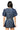 Sample Navy Rectangle Rhinestone Poof Sleeve Tie Waist Dress
