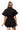 Sample Black Ruffle Bulldog Patch Cotton Romper