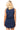 Sample Navy Sequin Tiger Face Scattered Rhinestone & Feather Tank Dress